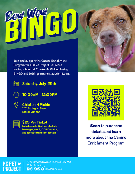 Bow Wow Bingo event flyer