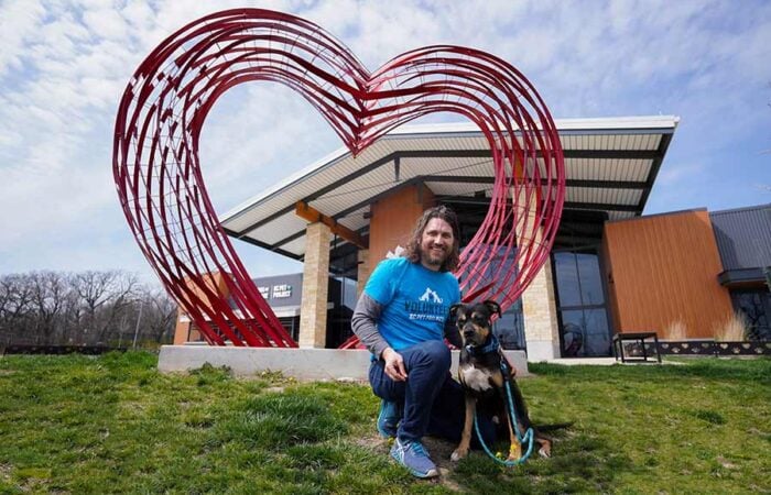Volunteer with dog